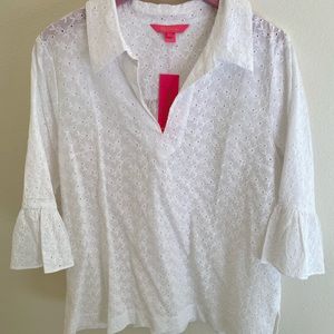 NWT Lilly Pulitzer White Ginger Top size L